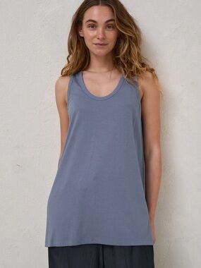 Bae The Label Weekend Scoop Tank in Blue Suede